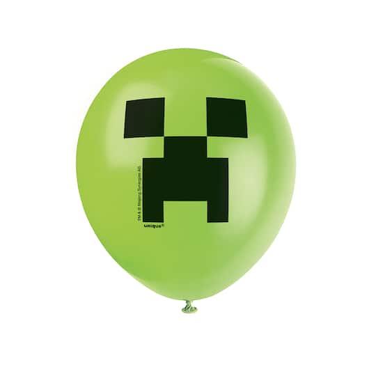 12" Minecraft Creeper Latex Balloons, 8ct.